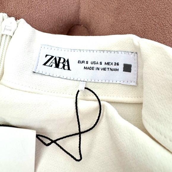 NWT Zara White Ivory Drape Dress Size Small 2157/229/712/S - Picture 4 of 11